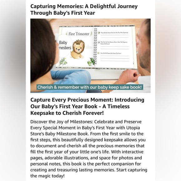 Animal Themed Baby Milestone Book - Picture 9 of 14